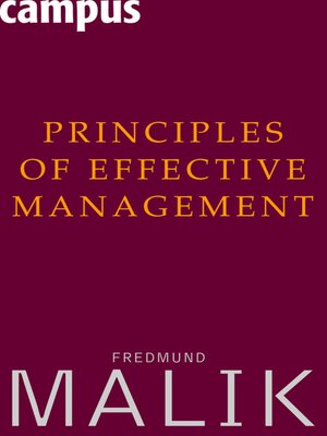 cover image of Principles of Effective Management